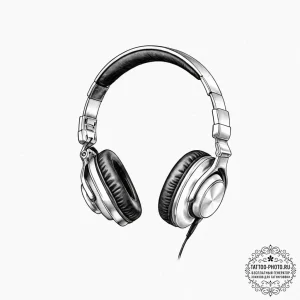 Tattoo design a pair of matching headphones.,... - эскиз тату (№1753078319_0, 21.07.2025 06:11) — tattoo-photo.ru
