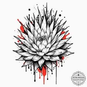 Aloe, concept art for tattoo, trash polka tat... - эскиз тату (№1753081695_0, 21.07.2025 07:08) — tattoo-photo.ru