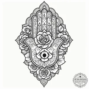Tattoo design a subtle 'hamsa' hand symbol fo... - эскиз тату (№1753081859_0, 21.07.2025 07:10) — tattoo-photo.ru