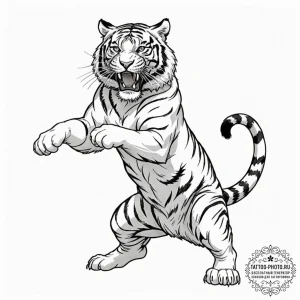 Tattoo design a traditional japanese tiger in... - эскиз тату (№1753082764_0, 21.07.2025 07:26) — tattoo-photo.ru