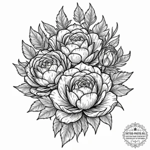 A close-up of a blooming artichoke flower., t... - эскиз тату (№1753082845_0, 21.07.2025 07:27) — tattoo-photo.ru