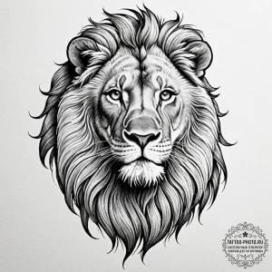 Tattoo sketch a subtle leo lion outline, with... - эскиз тату (№1753084487_0, 21.07.2025 07:54) — tattoo-photo.ru