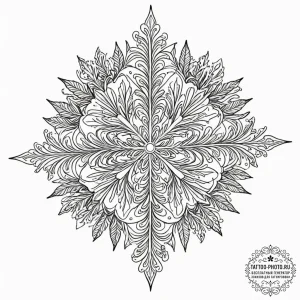 A close-up of the delicate, crystalline struc... - эскиз тату (№1753086227_0, 21.07.2025 08:23) — tattoo-photo.ru