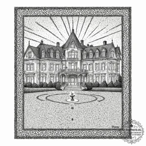 A linework tattoo of the overlook hotel carpe... - эскиз тату (№1753086311_0, 21.07.2025 08:25) — tattoo-photo.ru