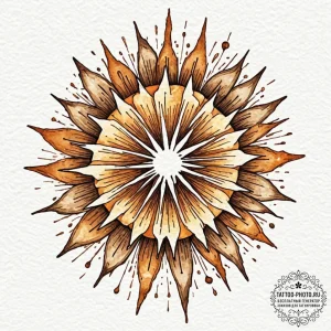 Tattoo design a stylized power core, radiatin... - эскиз тату (№1753086394_0, 21.07.2025 08:26) — tattoo-photo.ru