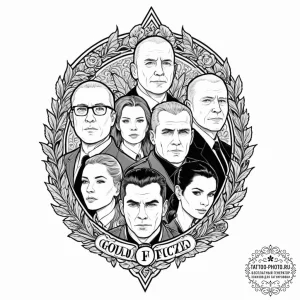 A neo-traditional tattoo of the main characte... - эскиз тату (№1753086561_0, 21.07.2025 08:29) — tattoo-photo.ru