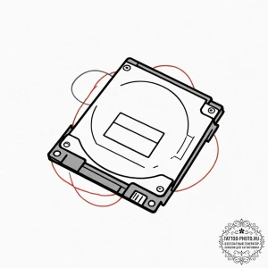 Tattoo sketch a floppy disk transforming into... - эскиз тату (№1753087389_0, 21.07.2025 08:43) — tattoo-photo.ru