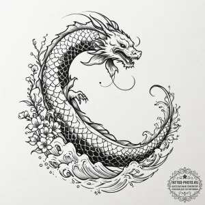 Tattoo sketch: a scene of marzanna standing o... - эскиз тату (№1753090040_0, 21.07.2025 09:27) — tattoo-photo.ru