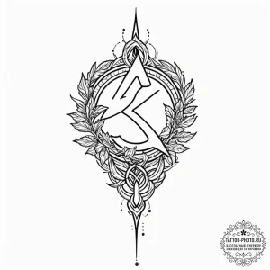 104. tattoo design: a minimalist "opora" rune... - эскиз тату (№1753090290_0, 21.07.2025 09:31) — tattoo-photo.ru