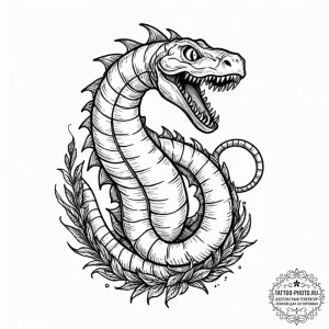A sketch of the sandworm from beetlejuice,, t... - эскиз тату (№1753090621_0, 21.07.2025 09:37) — tattoo-photo.ru