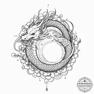 A linework tattoo of the u.a. high school log... - эскиз тату (№1753091036_0, 21.07.2025 09:43) — tattoo-photo.ru