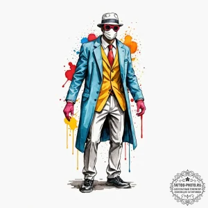 A watercolor tattoo of the invisible man, his... - эскиз тату (№1753093027_0, 21.07.2025 10:17) — tattoo-photo.ru