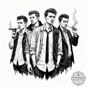 A sketch of the main characters from lock, st... - эскиз тату (№1753094271_0, 21.07.2025 10:37) — tattoo-photo.ru