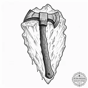 Tattoo sketch a climbing axe embedded in ice,... - эскиз тату (№1753094851_0, 21.07.2025 10:47) — tattoo-photo.ru