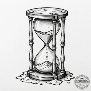 Tattoo design a simple hourglass with sand fl... - эскиз тату (№1753096342_0, 21.07.2025 11:12) — tattoo-photo.ru