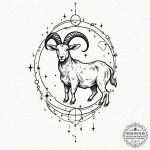 Tattoo design a capricorn constellation, with... - эскиз тату (№1753098085_0, 21.07.2025 11:41) — tattoo-photo.ru