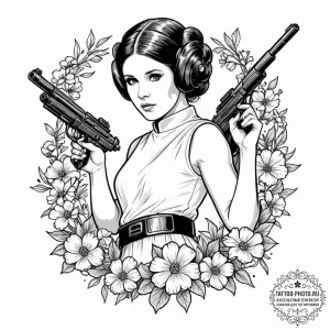 A beautiful linework tattoo design of princes... - эскиз тату (№1753098251_0, 21.07.2025 11:44) — tattoo-photo.ru