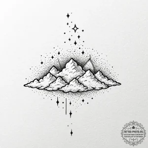 Tattoo design a delicate cloud with tiny star... - эскиз тату (№1753099165_0, 21.07.2025 11:59) — tattoo-photo.ru