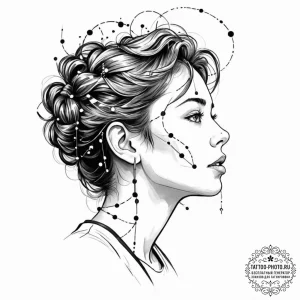 Tattoo sketch a delicate constellation on the... - эскиз тату (№1753107953_0, 21.07.2025 14:25) — tattoo-photo.ru