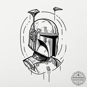 A "flash sheet" of mandalorian helmets: boba... - эскиз тату (№1753108040_0, 21.07.2025 14:27) — tattoo-photo.ru