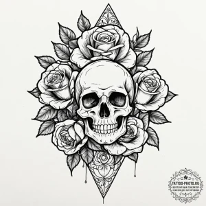 Tattoo design a dark, shadowy silhouette with... - эскиз тату (№1753110922_0, 21.07.2025 15:15) — tattoo-photo.ru