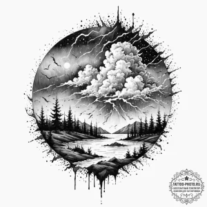 Tattoo sketch an abstract representation of a... - эскиз тату (№1753111175_0, 21.07.2025 15:19) — tattoo-photo.ru