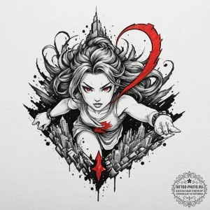Tattoo sketch a pixelated character breaking... - эскиз тату (№1753112530_0, 21.07.2025 15:42) — tattoo-photo.ru