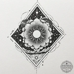 Tattoo sketch an abstract cosmic storm, conta... - эскиз тату (№1753112695_0, 21.07.2025 15:44) — tattoo-photo.ru
