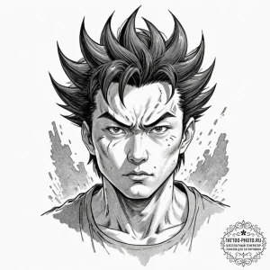 A graphic novel panel of tetsuo's mutation fr... - эскиз тату (№1753114306_0, 21.07.2025 16:11) — tattoo-photo.ru