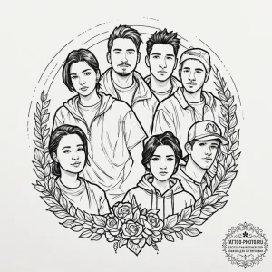 A sketch of the main characters from clerks,... - эскиз тату (№1753115485_0, 21.07.2025 16:31) — tattoo-photo.ru