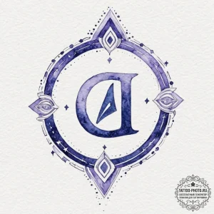 70. tattoo sketch: watercolor "alatyr" rune,... - эскиз тату (№1753117263_0, 21.07.2025 17:01) — tattoo-photo.ru