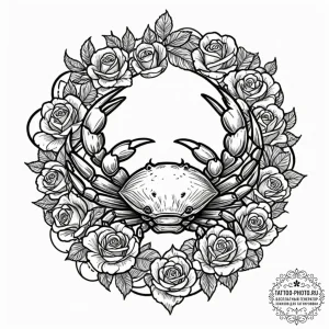 Tattoo design a cancer crab made of abstract,... - эскиз тату (№1753117598_0, 21.07.2025 17:06) — tattoo-photo.ru