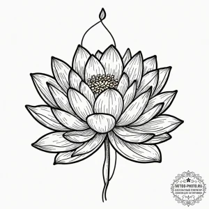 Tattoo sketch a lotus flower with two buds gr... - эскиз тату (№1753119377_0, 21.07.2025 17:36) — tattoo-photo.ru