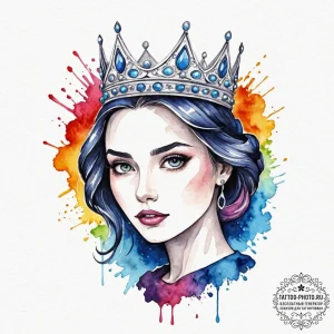Tattoo design: a portrait of marzanna, with e... - эскиз тату (№1753120881_0, 21.07.2025 18:01) — tattoo-photo.ru