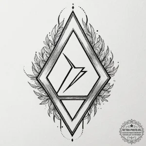 84. tattoo design: a minimalist "krada" rune,... - эскиз тату (№1753121626_0, 21.07.2025 18:13) — tattoo-photo.ru