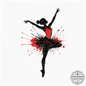 Tattoo sketch a small, graceful dancer's silh... - эскиз тату (№1753122038_0, 21.07.2025 18:20) — tattoo-photo.ru