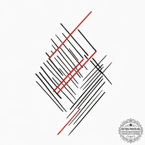Stripes, artistic tattoo sketch, black and re... - эскиз тату (№1753122596_0, 21.07.2025 18:29) — tattoo-photo.ru