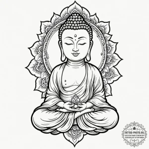 Buddha, tattoo drawing outline, blackwork tat... - эскиз тату (№1753122849_0, 21.07.2025 18:34) — tattoo-photo.ru
