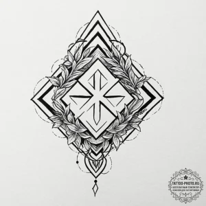 113. tattoo sketch: "istok" rune as the begin... - эскиз тату (№1753123020_0, 21.07.2025 18:37) — tattoo-photo.ru