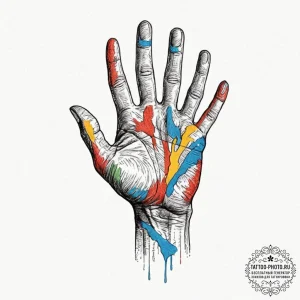 Tattoo sketch a human hand with calloused, ro... - эскиз тату (№1753123779_0, 21.07.2025 18:49) — tattoo-photo.ru