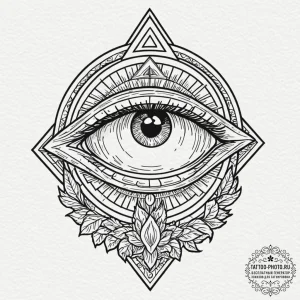 Tattoo sketch a single, open eye, vigilant an... - эскиз тату (№1753124539_0, 21.07.2025 19:02) — tattoo-photo.ru