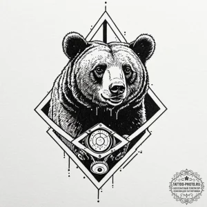 A linework tattoo of the reverse bear trap fr... - эскиз тату (№1753126575_0, 21.07.2025 19:36) — tattoo-photo.ru
