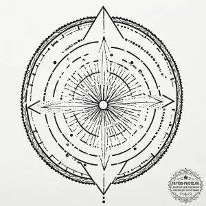 A sketch of the "time is a flat circle" symbo... - эскиз тату (№1753127001_0, 21.07.2025 19:43) — tattoo-photo.ru