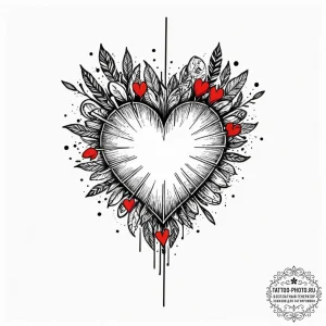 Tattoo sketch a small, subtle heart outline,... - эскиз тату (№1753127082_0, 21.07.2025 19:44) — tattoo-photo.ru