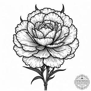 Carnation, concept art for tattoo, on a clean... - эскиз тату (№1753127507_0, 21.07.2025 19:51) — tattoo-photo.ru