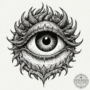 Tattoo design a dragon's eye, intense and anc... - эскиз тату (№1753127848_0, 21.07.2025 19:57) — tattoo-photo.ru