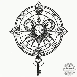 Tattoo sketch a zodiac symbol with a tiny, gl... - эскиз тату (№1753128102_0, 21.07.2025 20:01) — tattoo-photo.ru