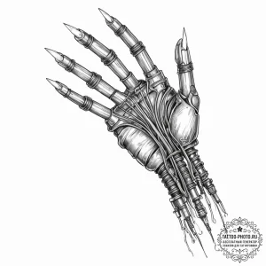 Tattoo sketch a cybernetic arm with intricate... - эскиз тату (№1753132008_0, 21.07.2025 21:06) — tattoo-photo.ru
