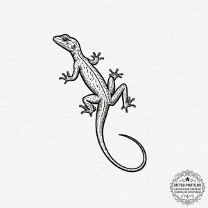 Lizard, concept art for tattoo, minimalist ta... - эскиз тату (№1753132776_0, 21.07.2025 21:19) — tattoo-photo.ru