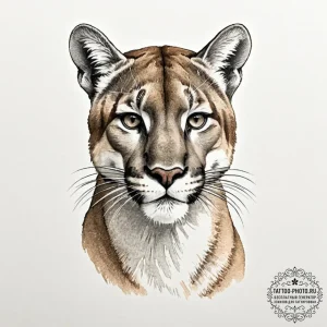 Cougar, ink illustration for tattoo, muted co... - эскиз тату (№1753133033_0, 21.07.2025 21:23) — tattoo-photo.ru
